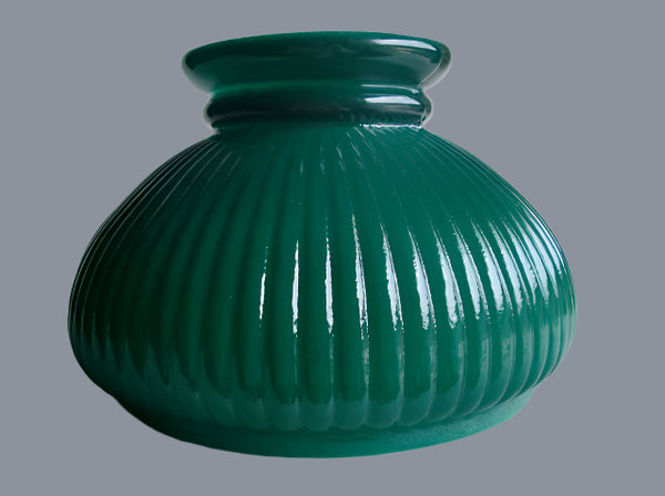 Cased Green Glass Shade, good 6.5 inch fitter, Vintage Student Replacement Shade