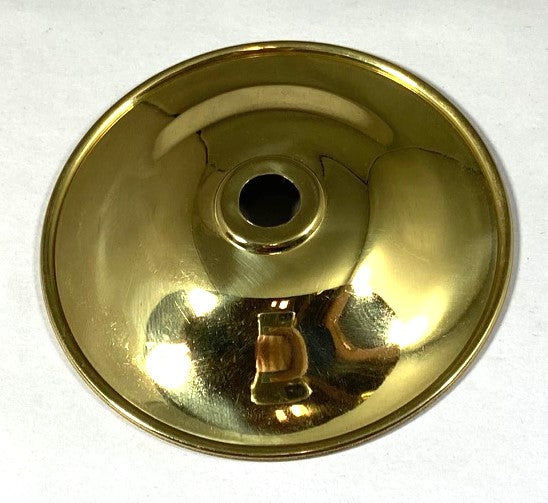 Polish Brass Candle Plate 3-3/16" Diameter, 7/16" Tall, 3/8" Center Hole