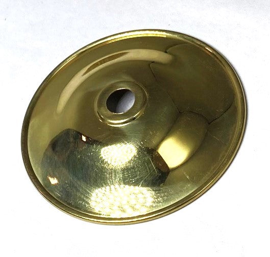 Polish Brass Candle Plate 3-3/16" Diameter, 7/16" Tall, 3/8" Center Hole