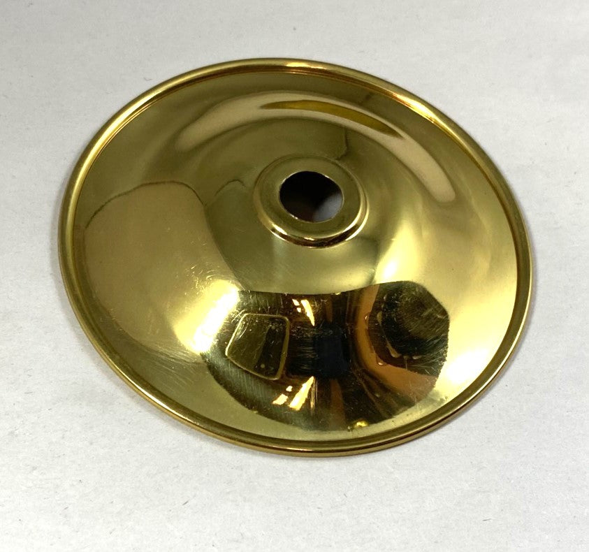 Polish Brass Candle Plate 3-3/16" Diameter. 7/16" Tall. 3/8 Center Hole.