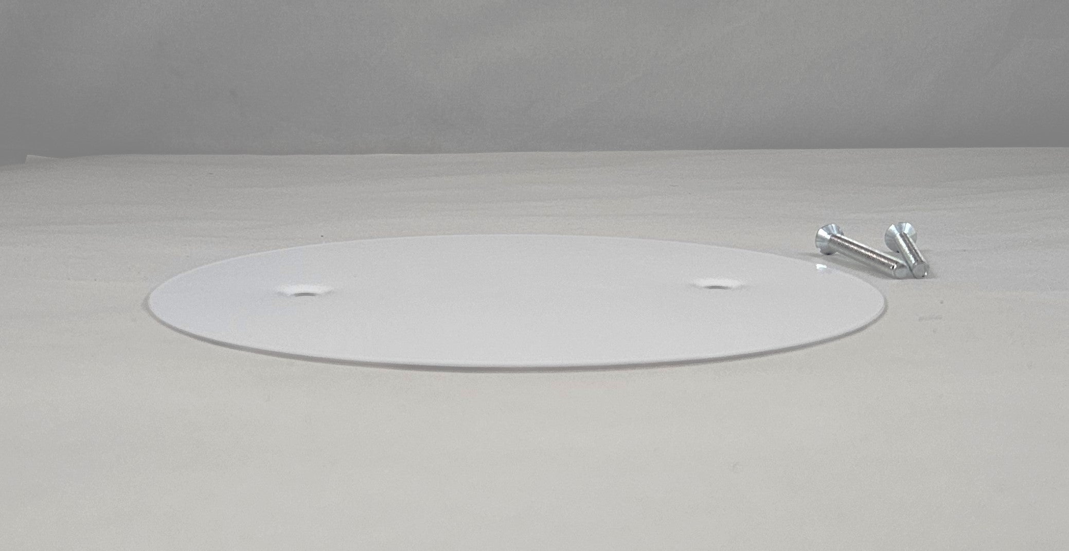 Flat Plate - White 6" Diameter with Screw Holes (extremely flat plate, no lip)