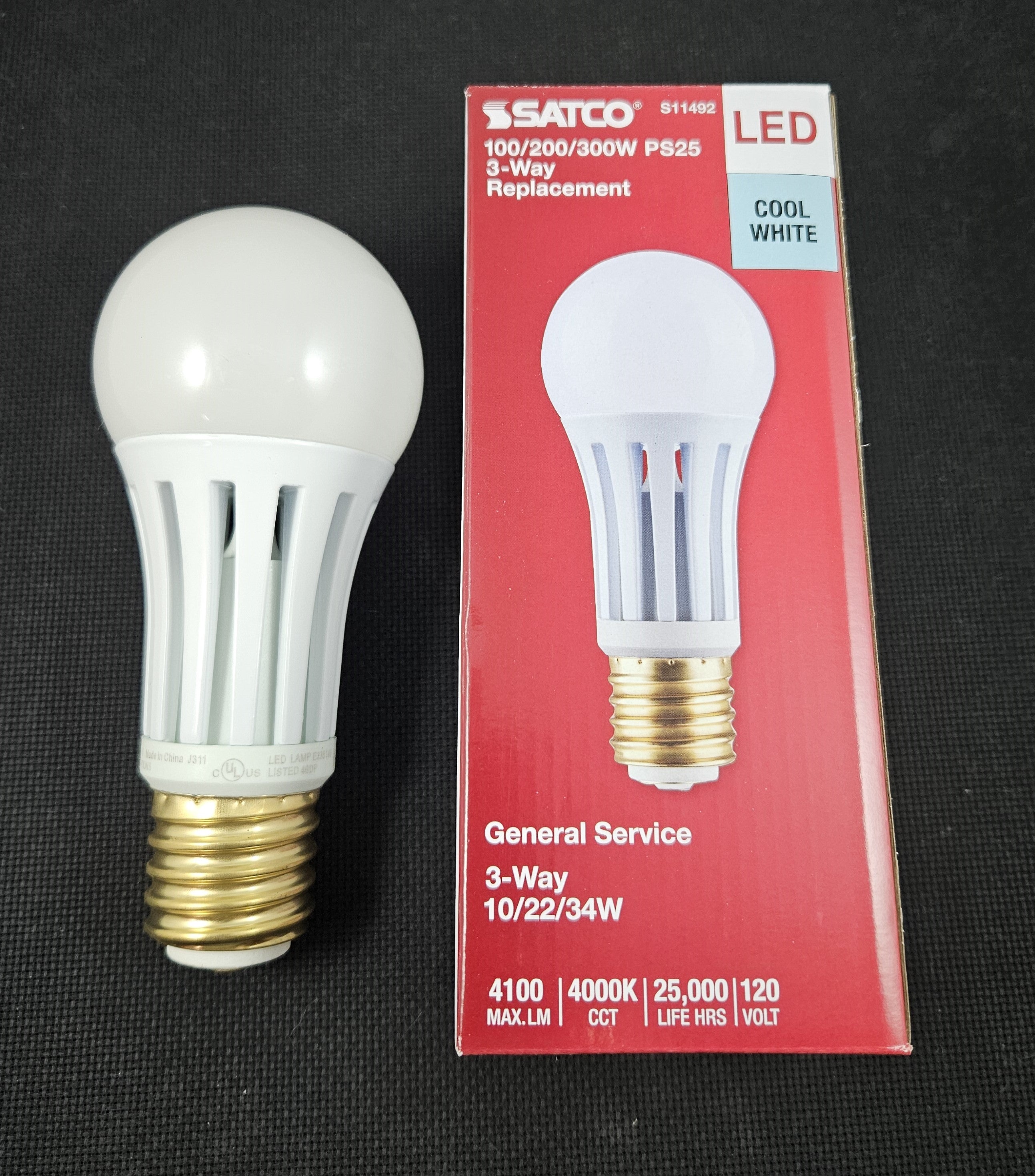 3-way 100/200/300W Mogul Base LED Light Bulb