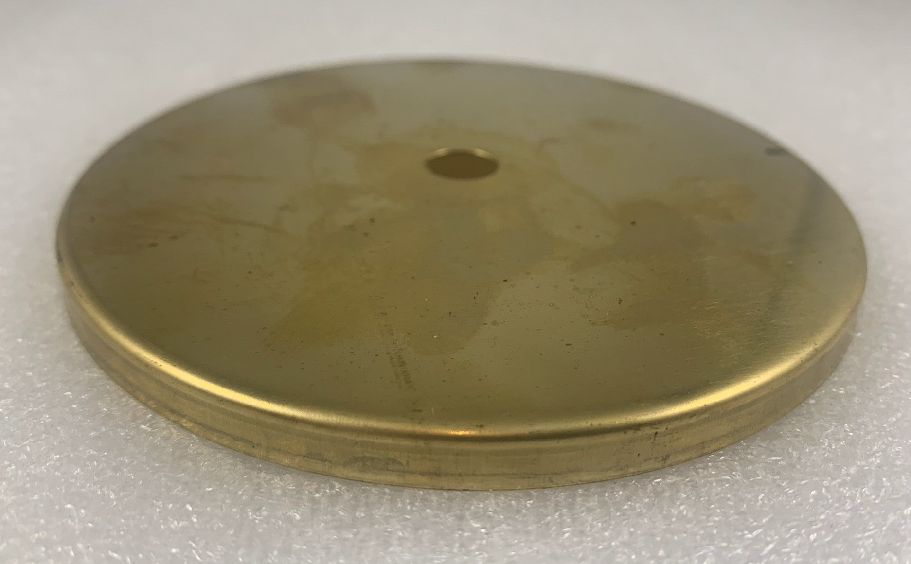 4-1/2" Round Flat Brass Plates - Unfinished Brass - Check Plate (with imperfections)