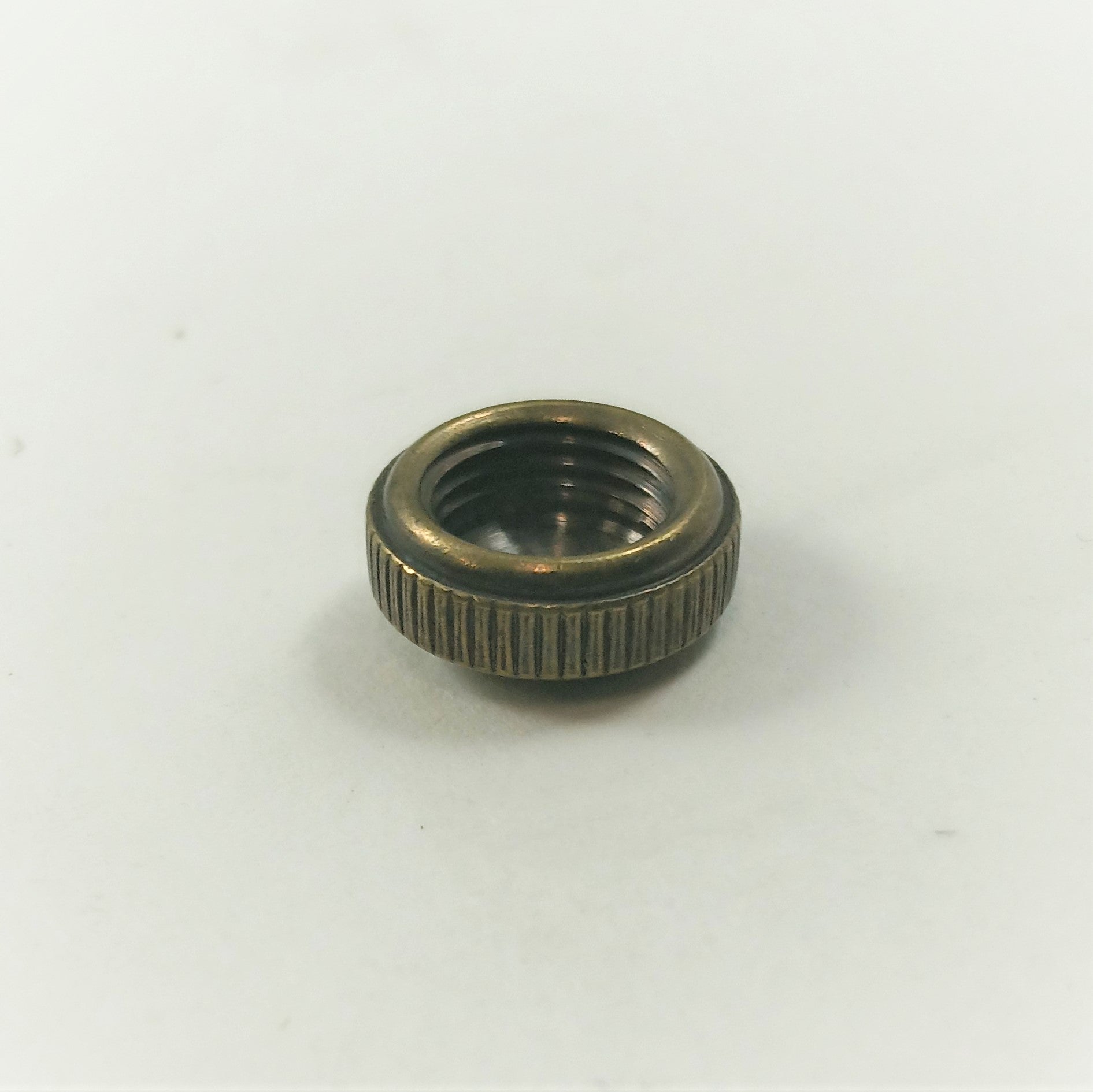 Antique Brass Brass Cap Tapped 1/8 IPS